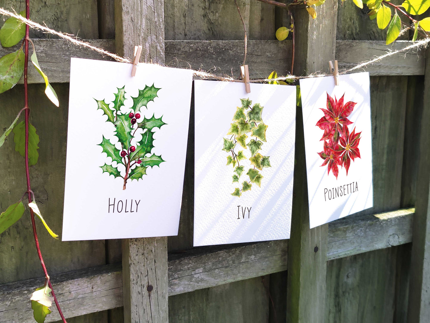 Christmas Watercolour Table Name Cards
