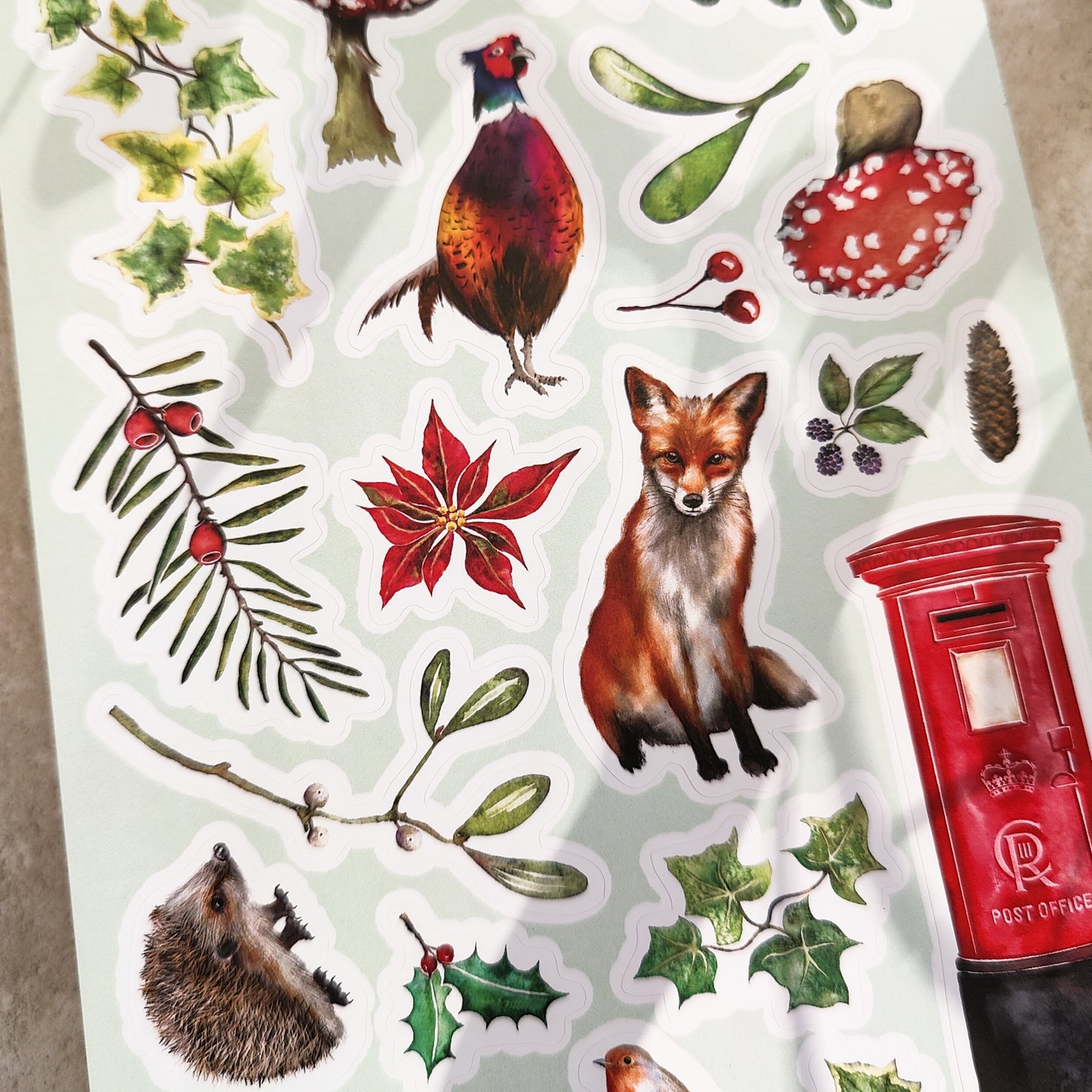 Christmas Woodland A5 Vinyl Sticker Sheet Set