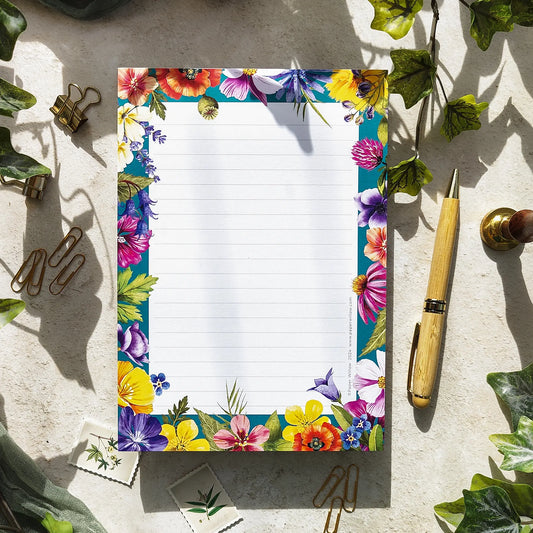 Colourful Flowers A5 Notepad