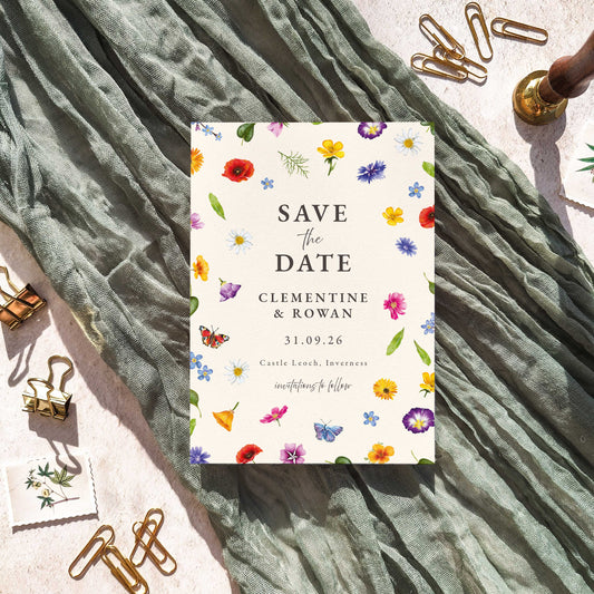 Wildflower Pattern Save the Date Digital File