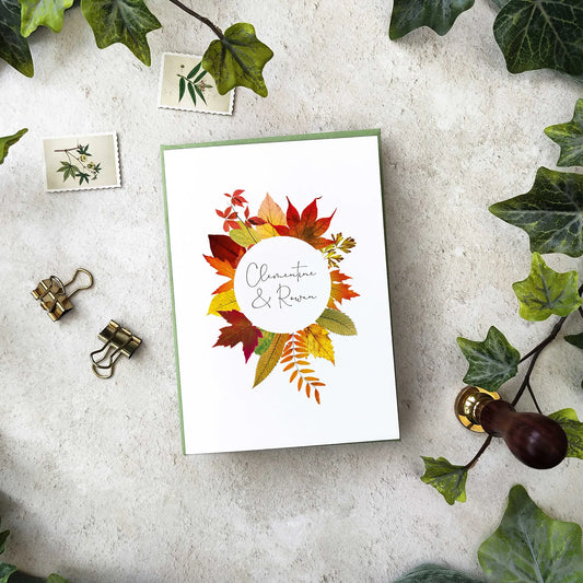 Autumn Leaves Concertina Invitation