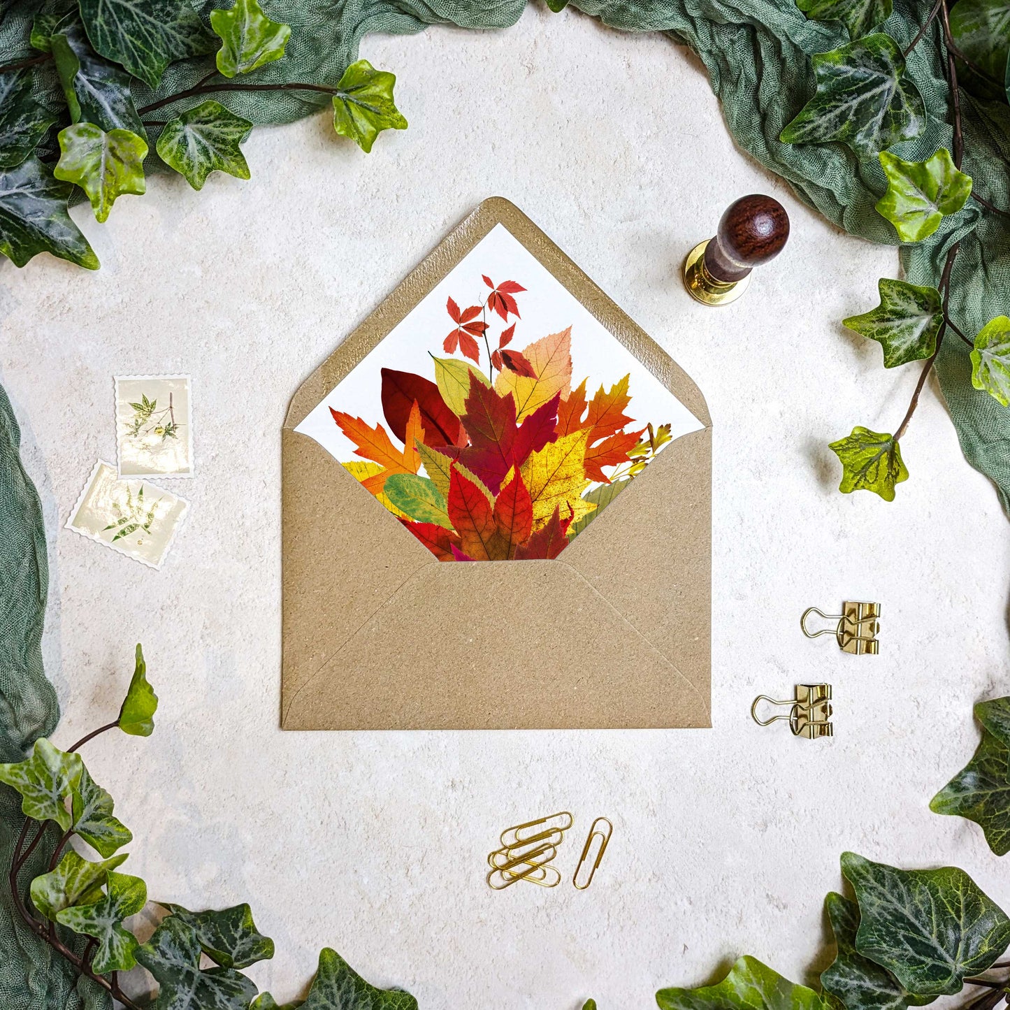 Autumn Leaves Concertina Invitation