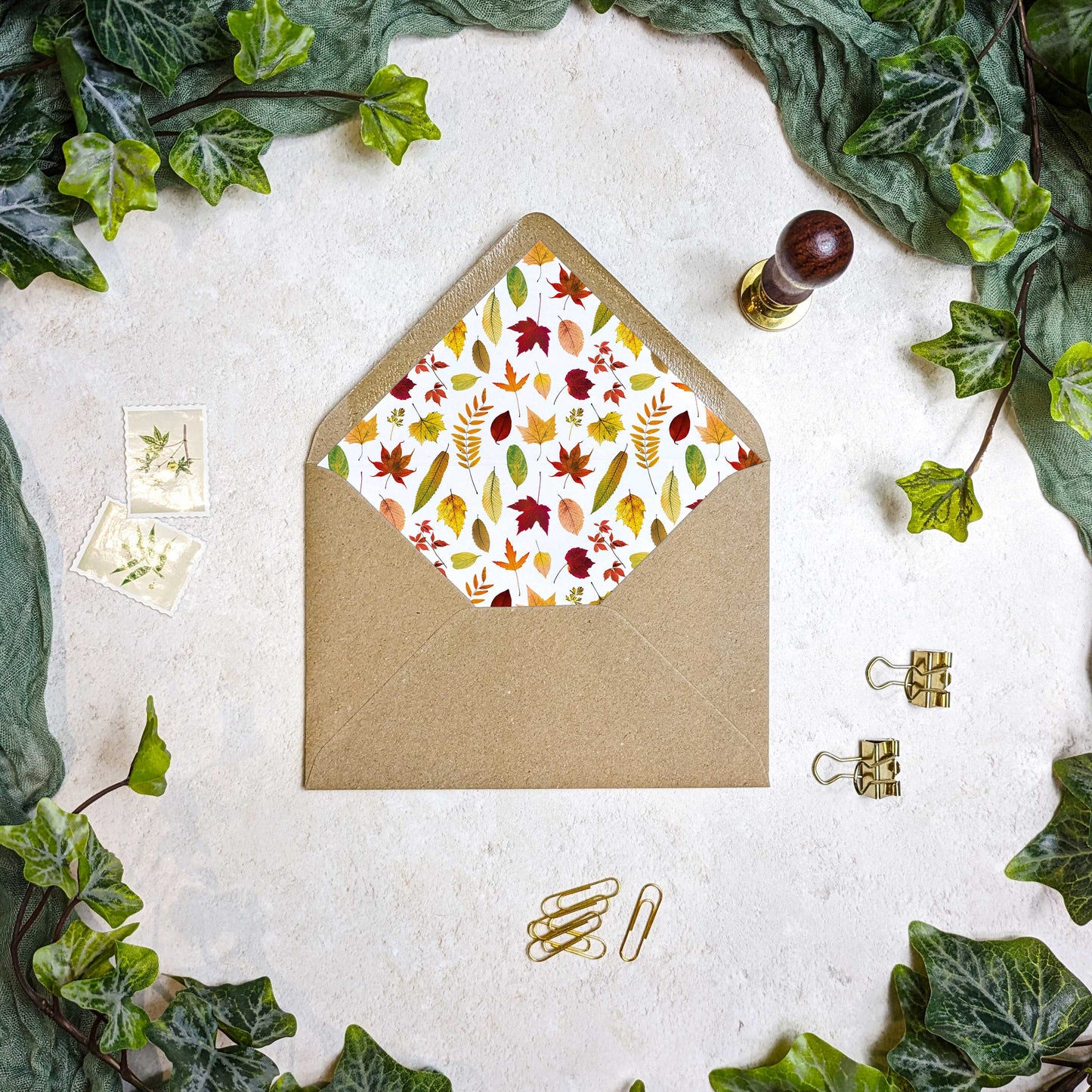 Autumn Leaves Concertina Invitation