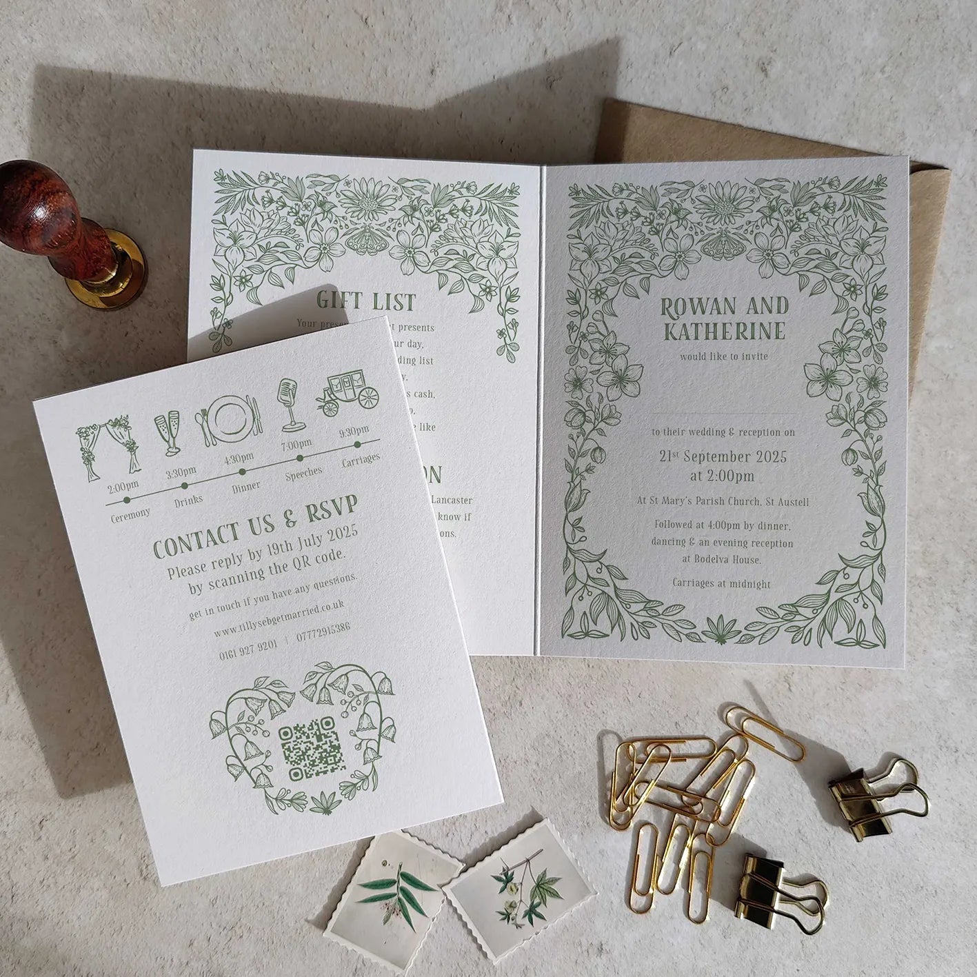 Botanical Floral Folded A6 Invitation