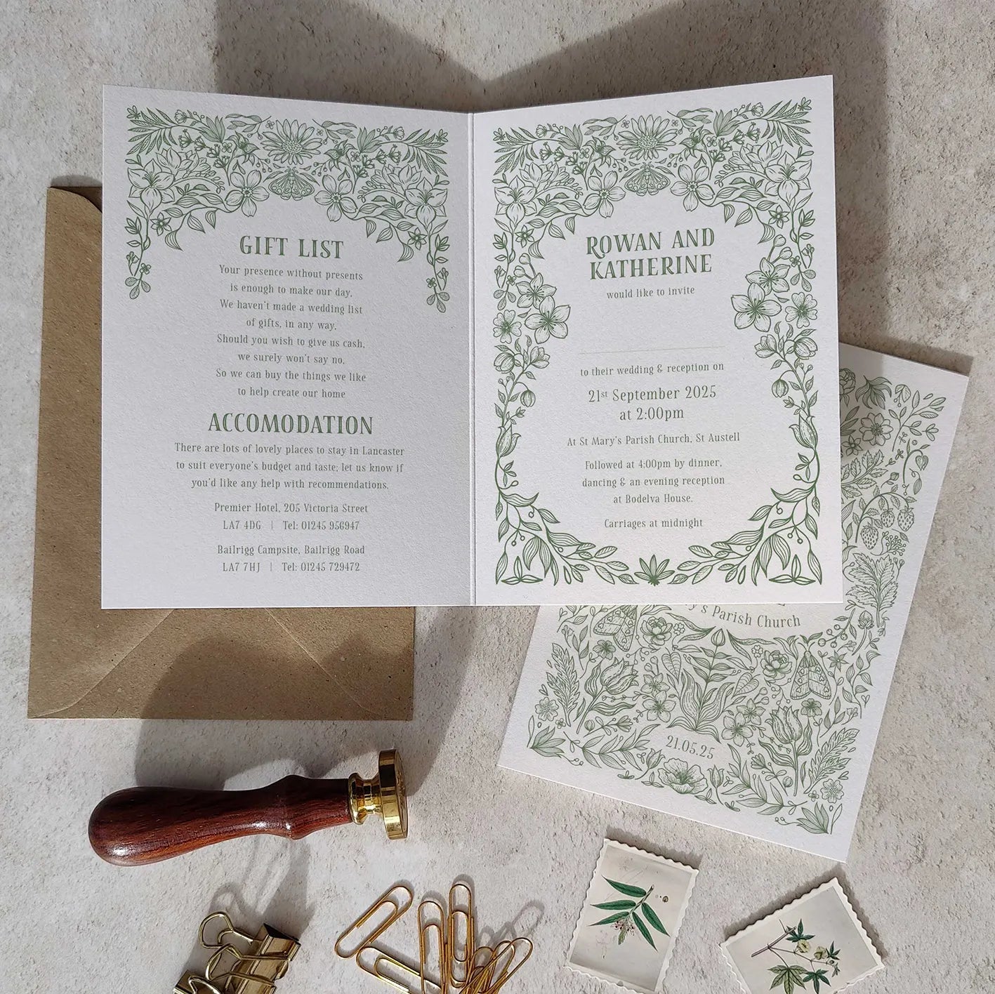 Botanical Floral Folded A6 Invitation