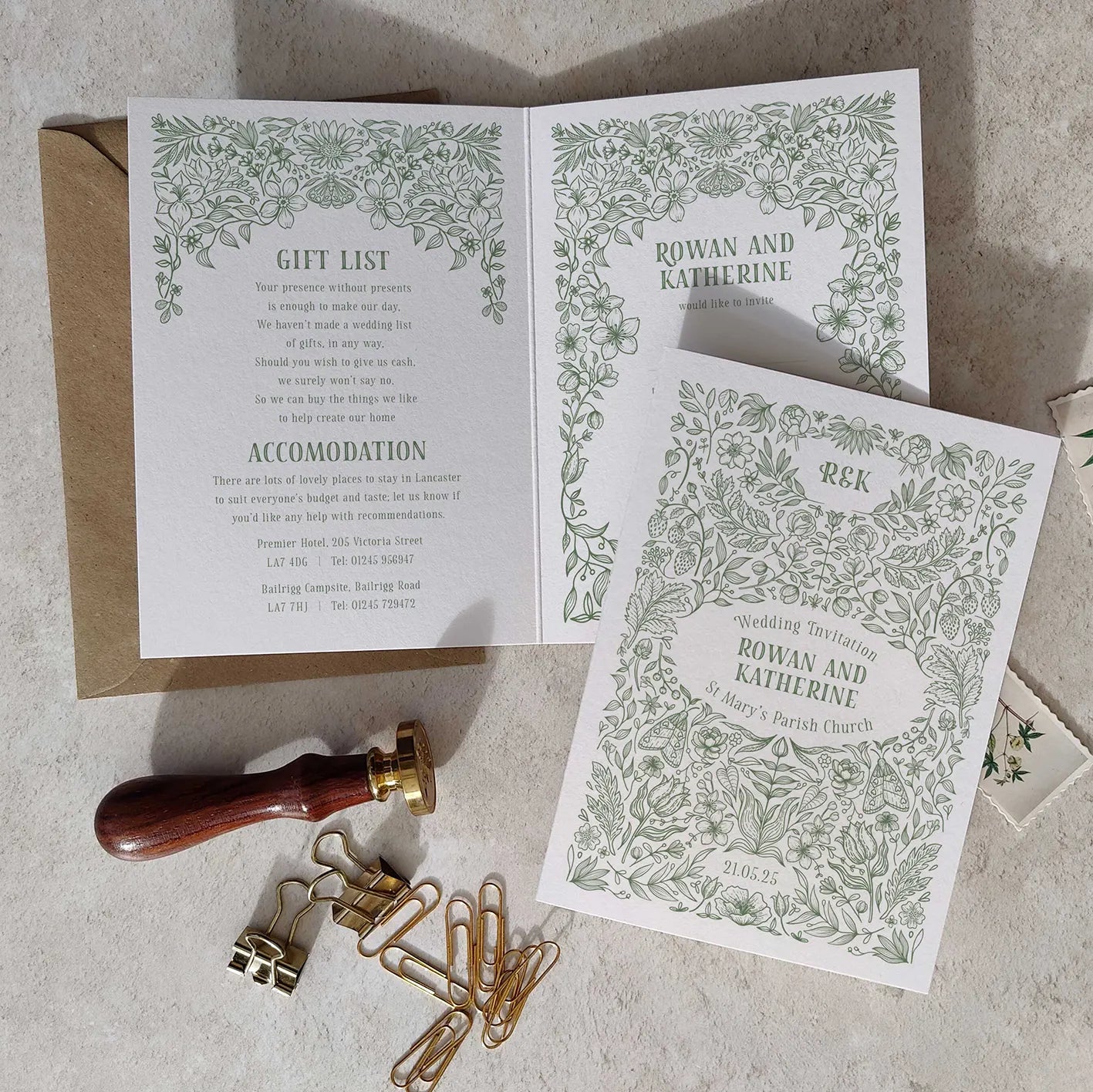 Botanical Floral Folded A6 Invitation
