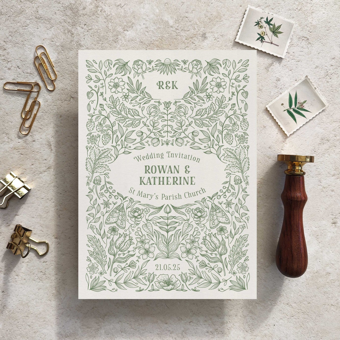 Botanical Floral A5 Wedding Invitation