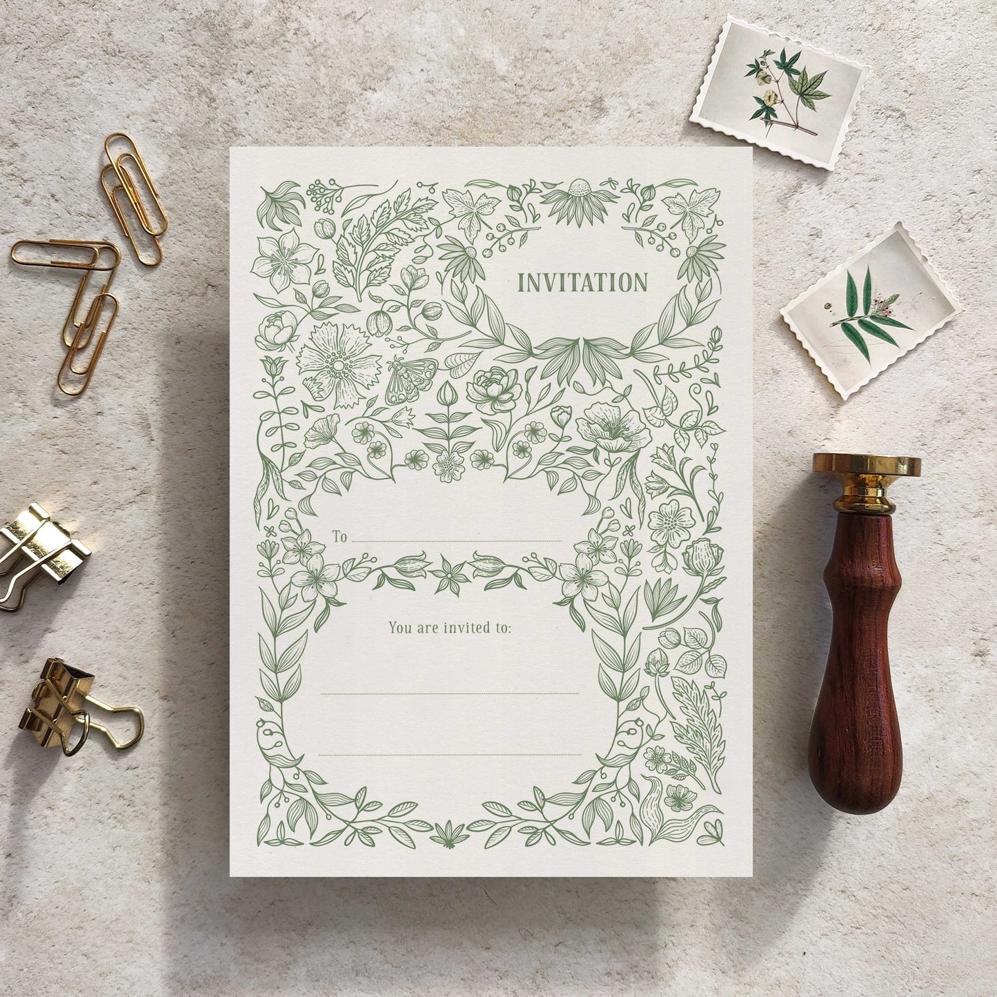 Botanical Florals Ready To Write Invitations