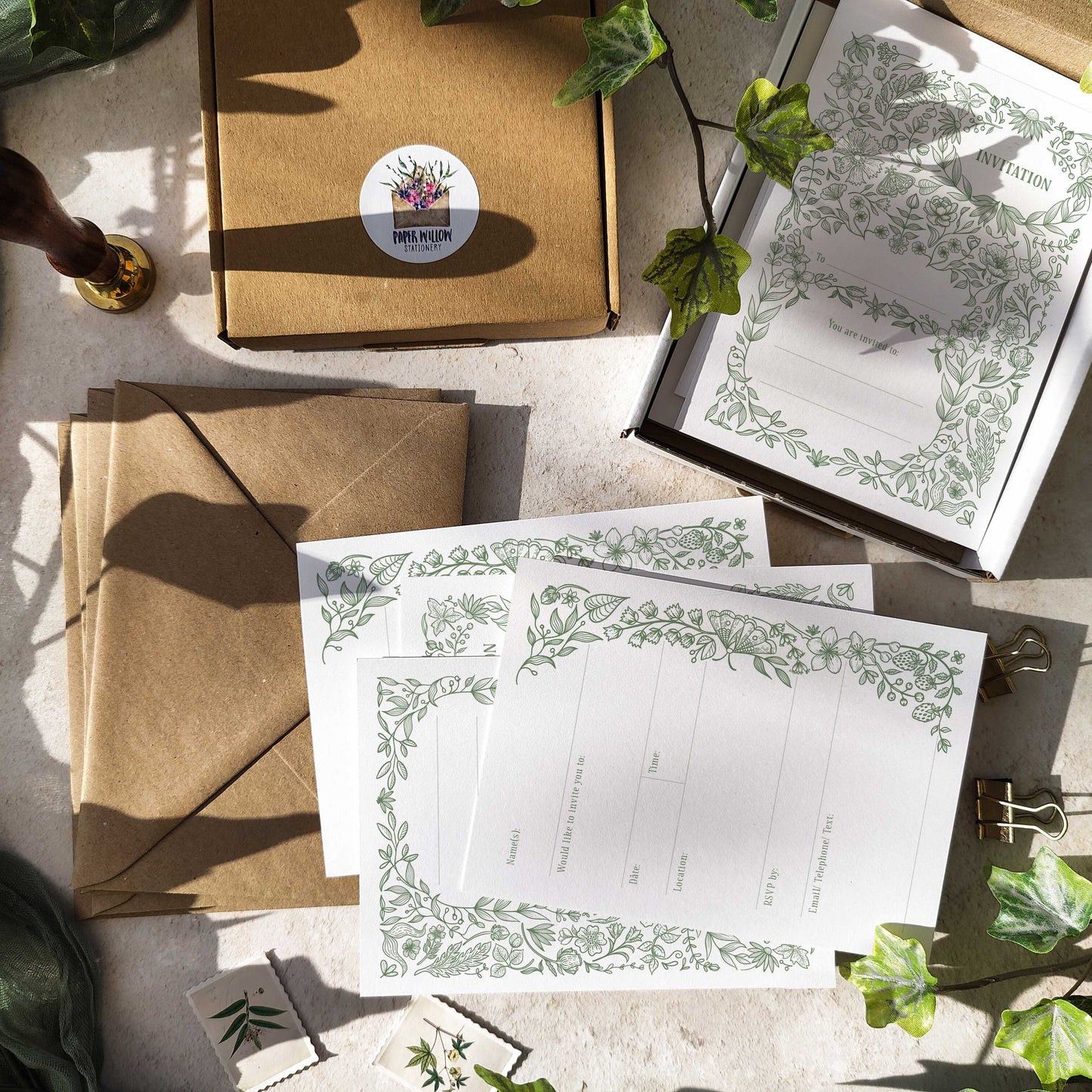 Botanical Florals Ready To Write Invitations