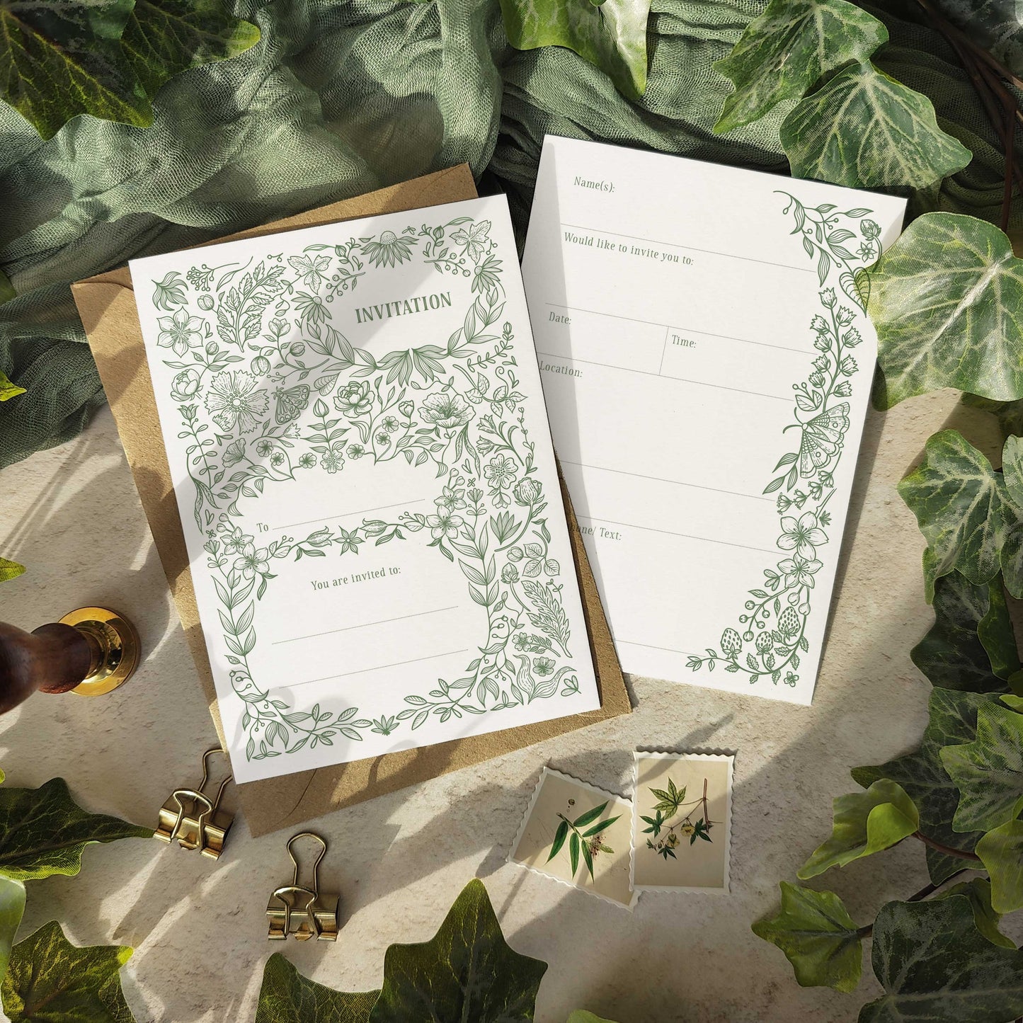 Botanical Florals Ready To Write Invitations