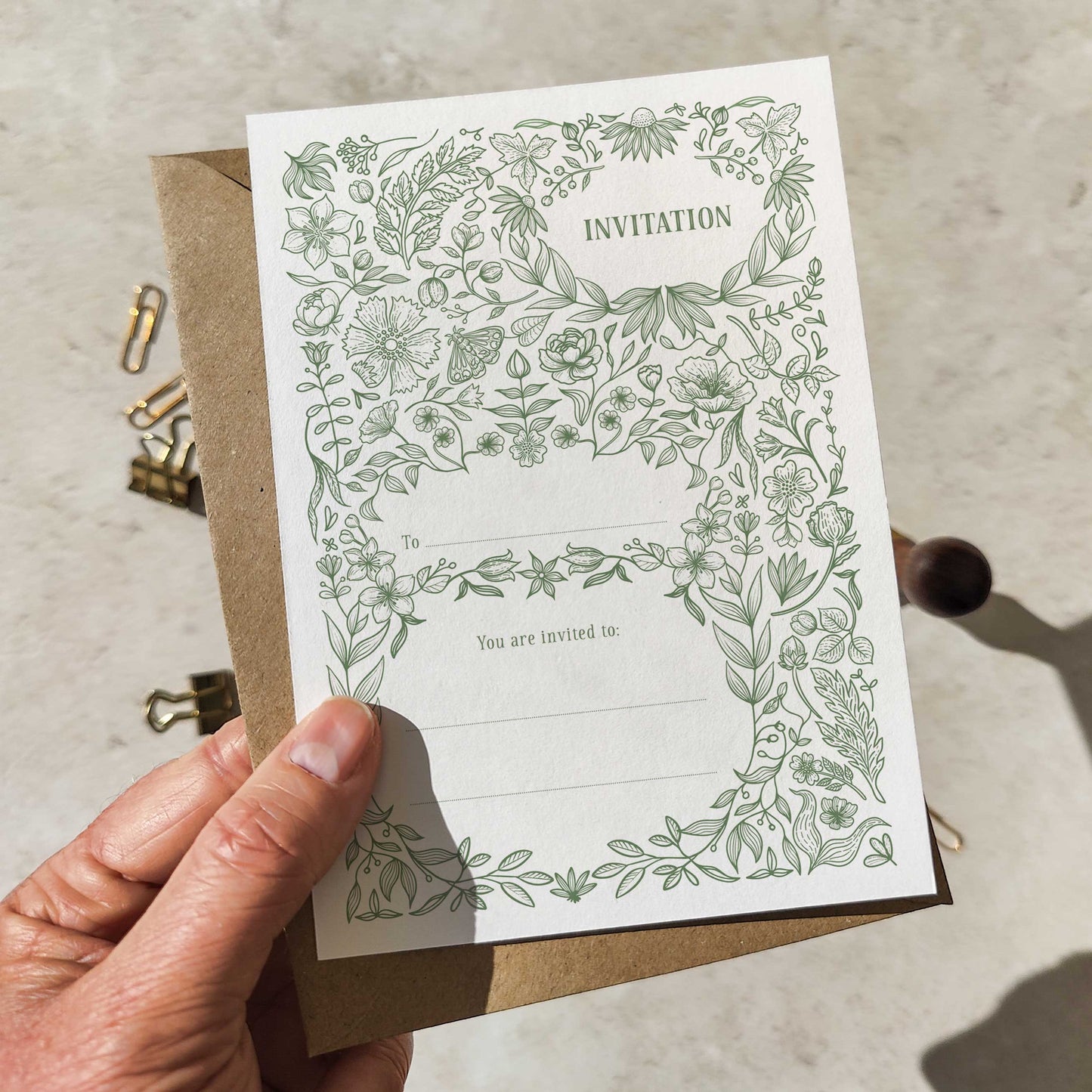 Botanical Florals Ready To Write Invitations