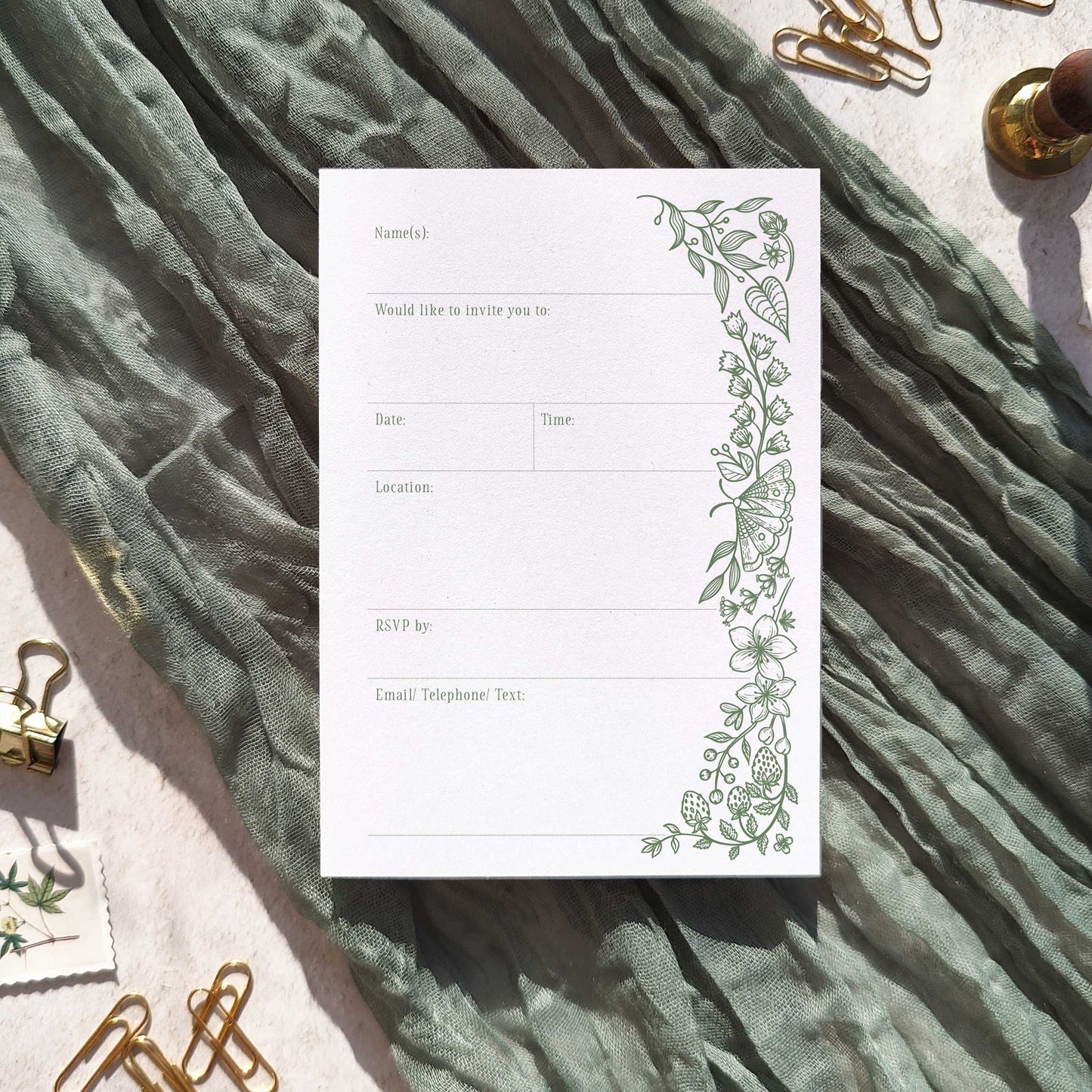 Botanical Florals Ready To Write Invitations