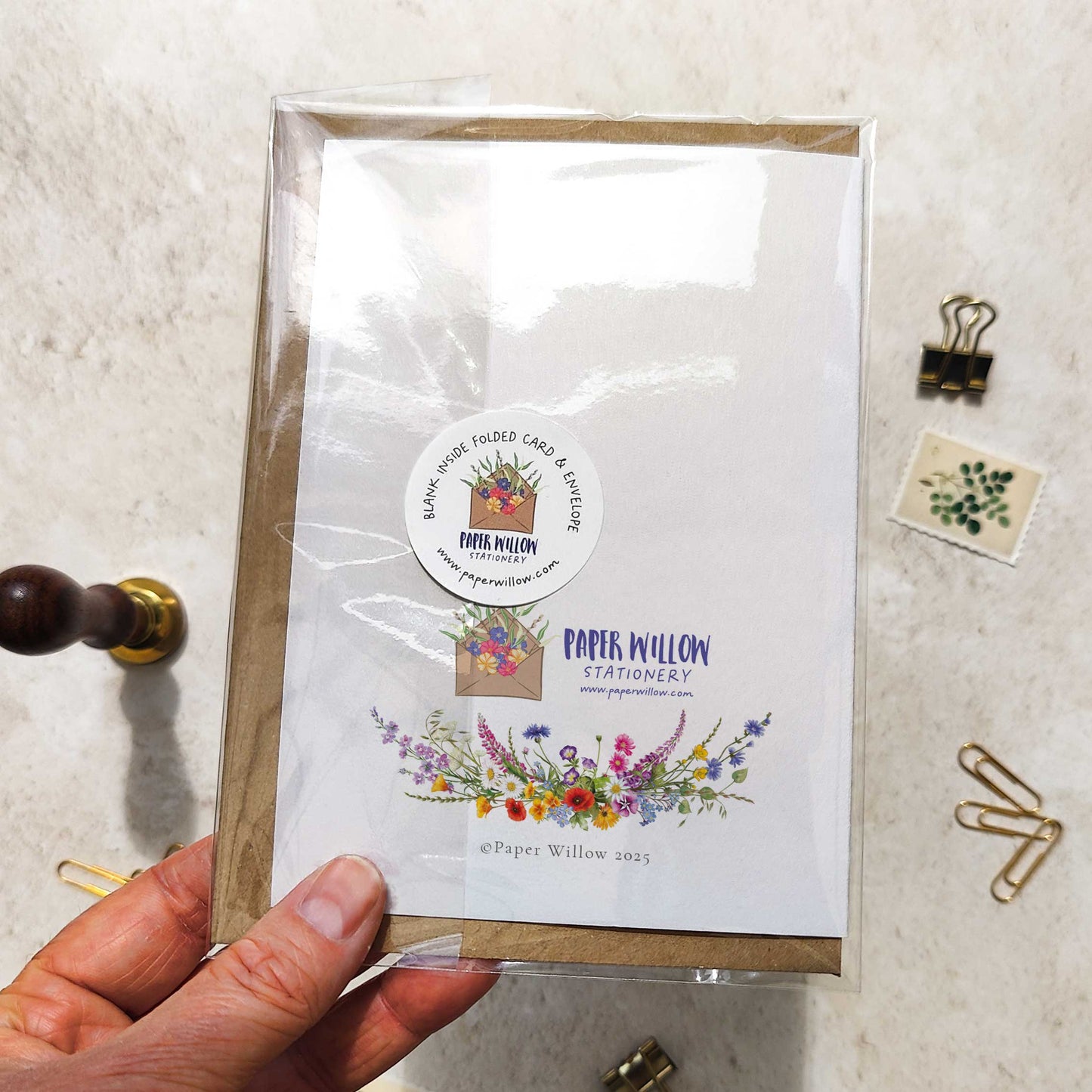 California Poppy Botanical Folded Note Card & Envelope