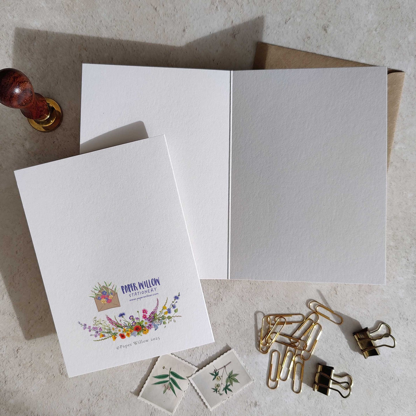 Set of 6 Wildflower Purple and Blue Note Cards & Envelopes