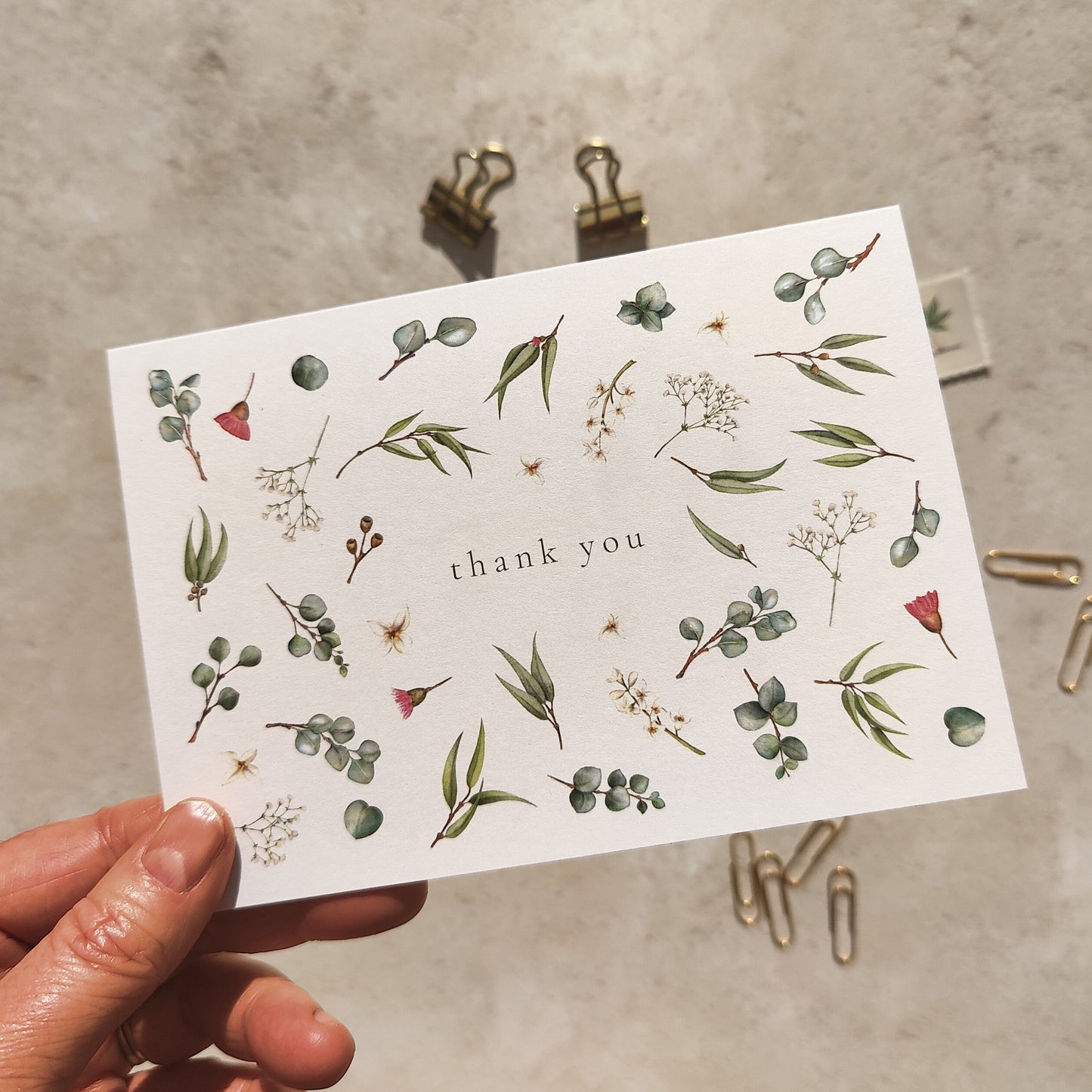Eucalyptus and Gypsophila Thank You Cards