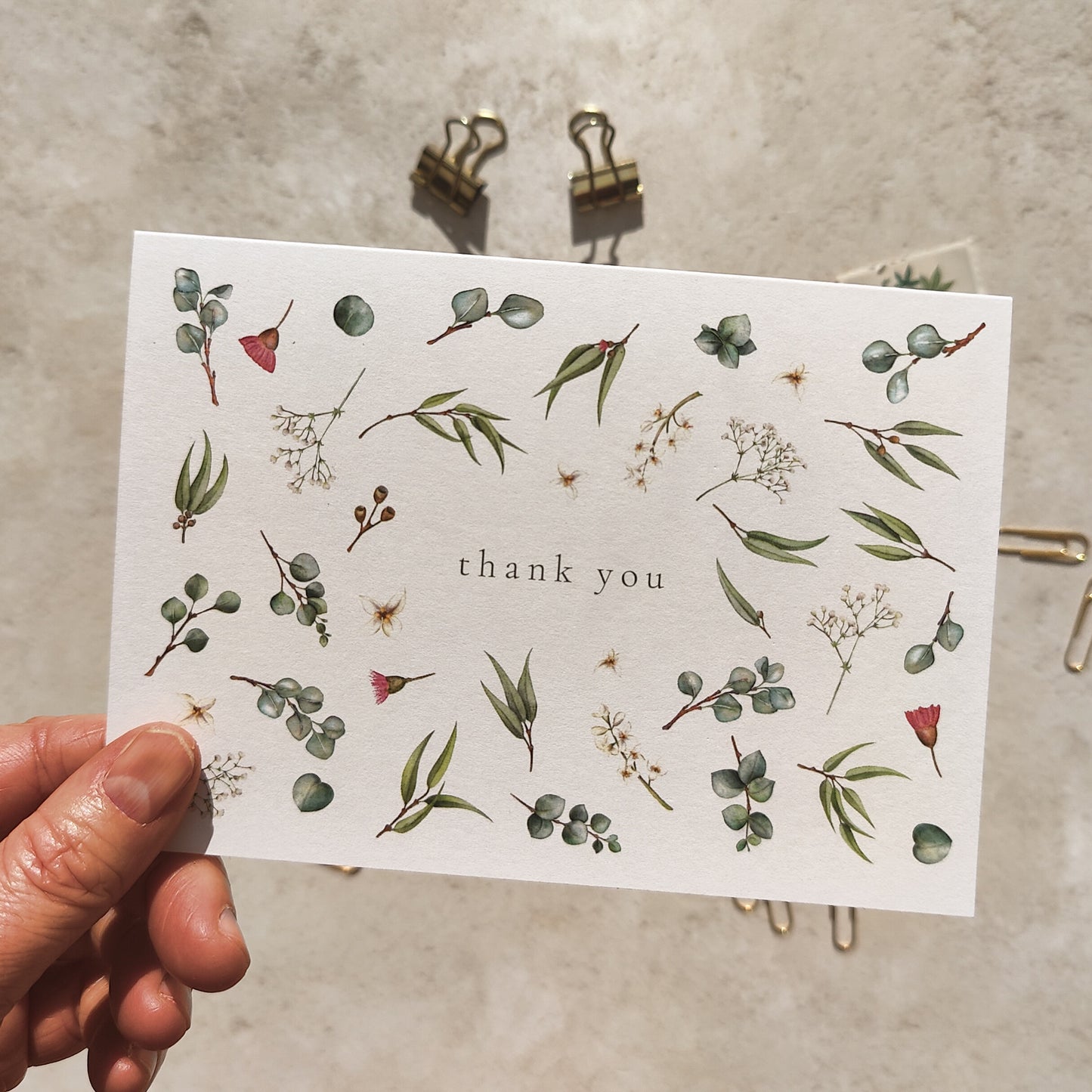 Eucalyptus and Gypsophila Thank You Cards
