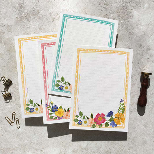 Colourful Flowers Letter Writing Set