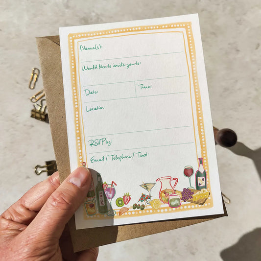 10 x Cheese and Wine Party Ready To Write Invitations