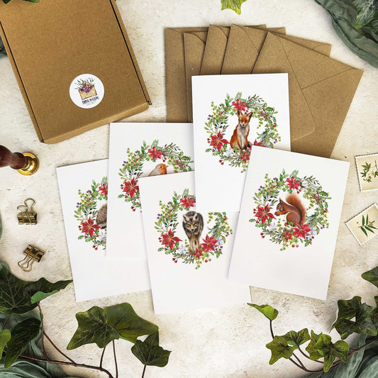 Animal Paintings Christmas Cards & Envelopes