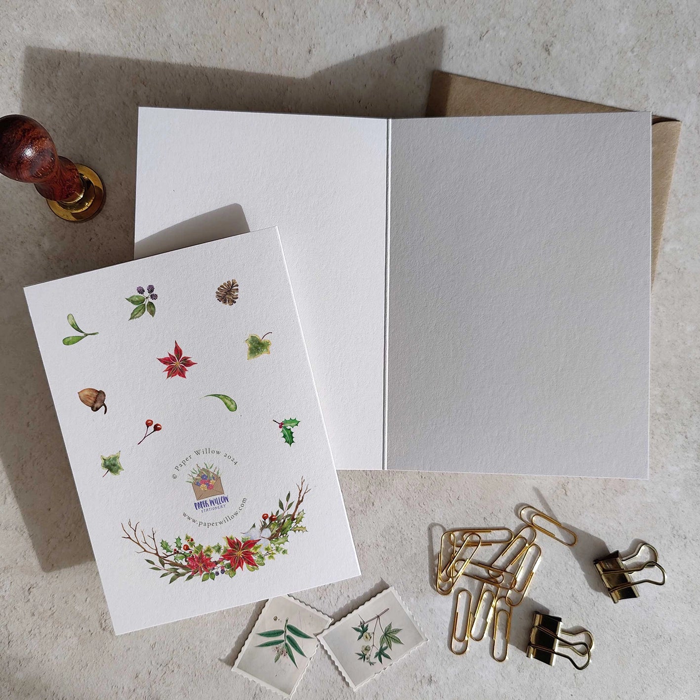 Botanical Watercolours Christmas 6 Cards & Envelopes