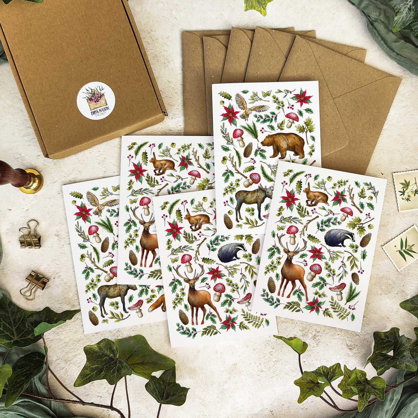 Woodland Animals Christmas Cards & Envelopes