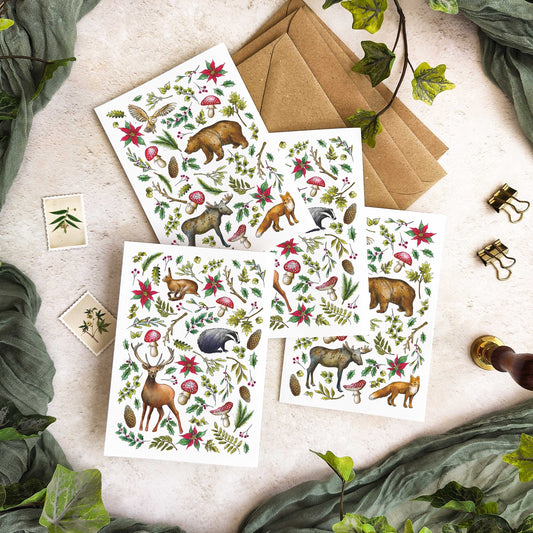 Woodland Animals Christmas Cards & Envelopes