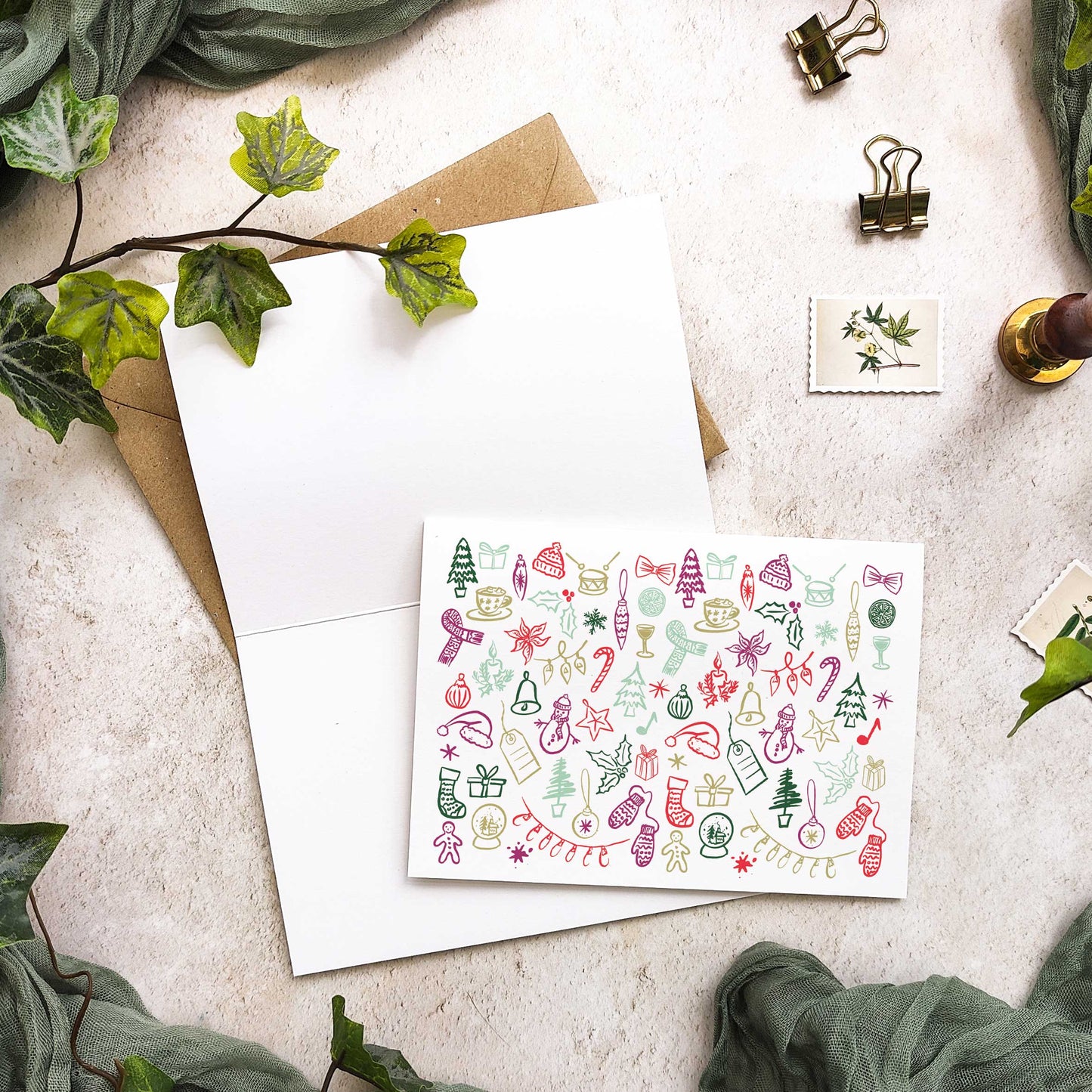 Doodle Christmas 6 Cards & Envelopes