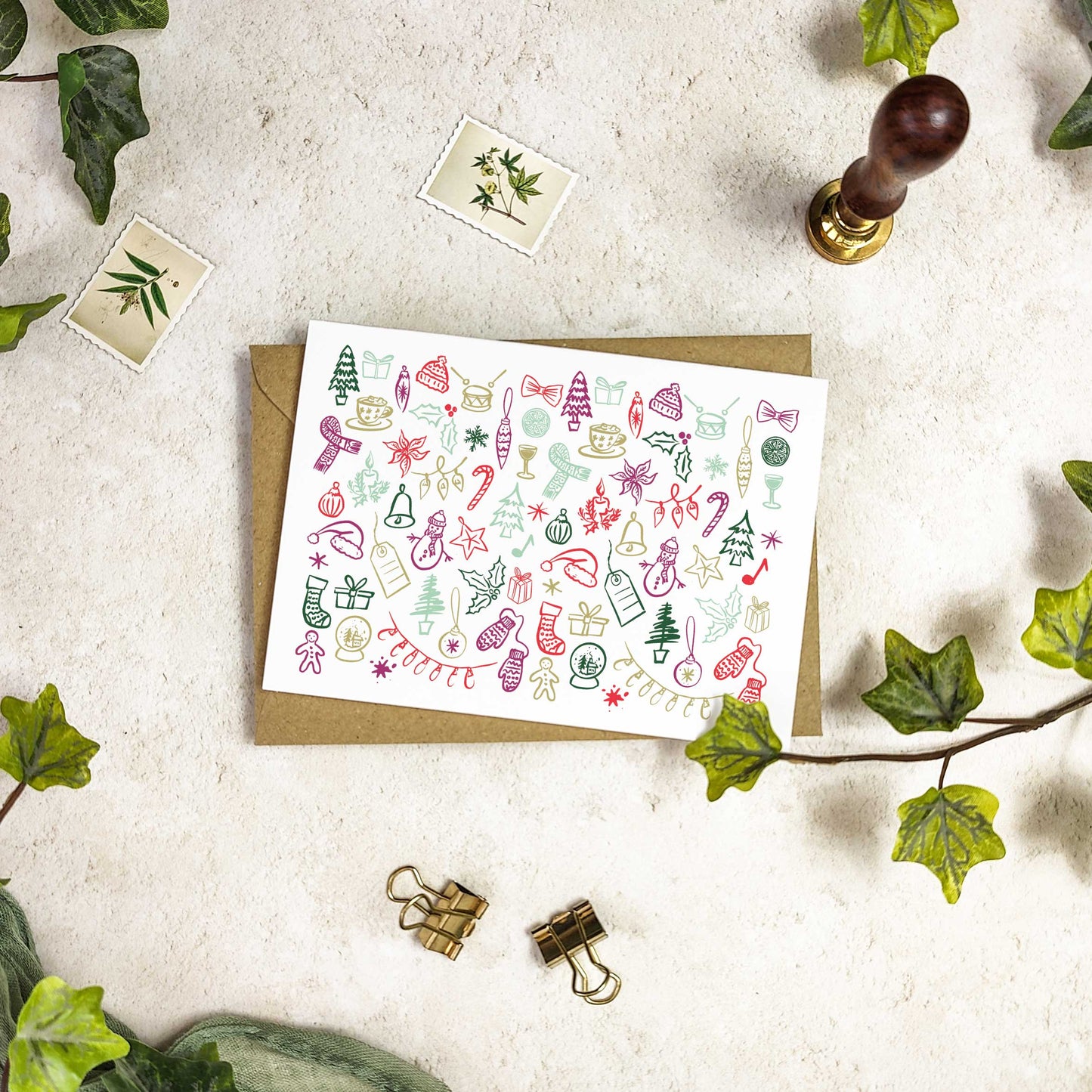 Doodle Christmas 6 Cards & Envelopes