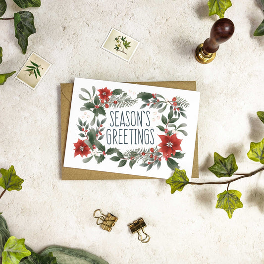Botanical Drawings Modern Christmas Cards & Envelopes
