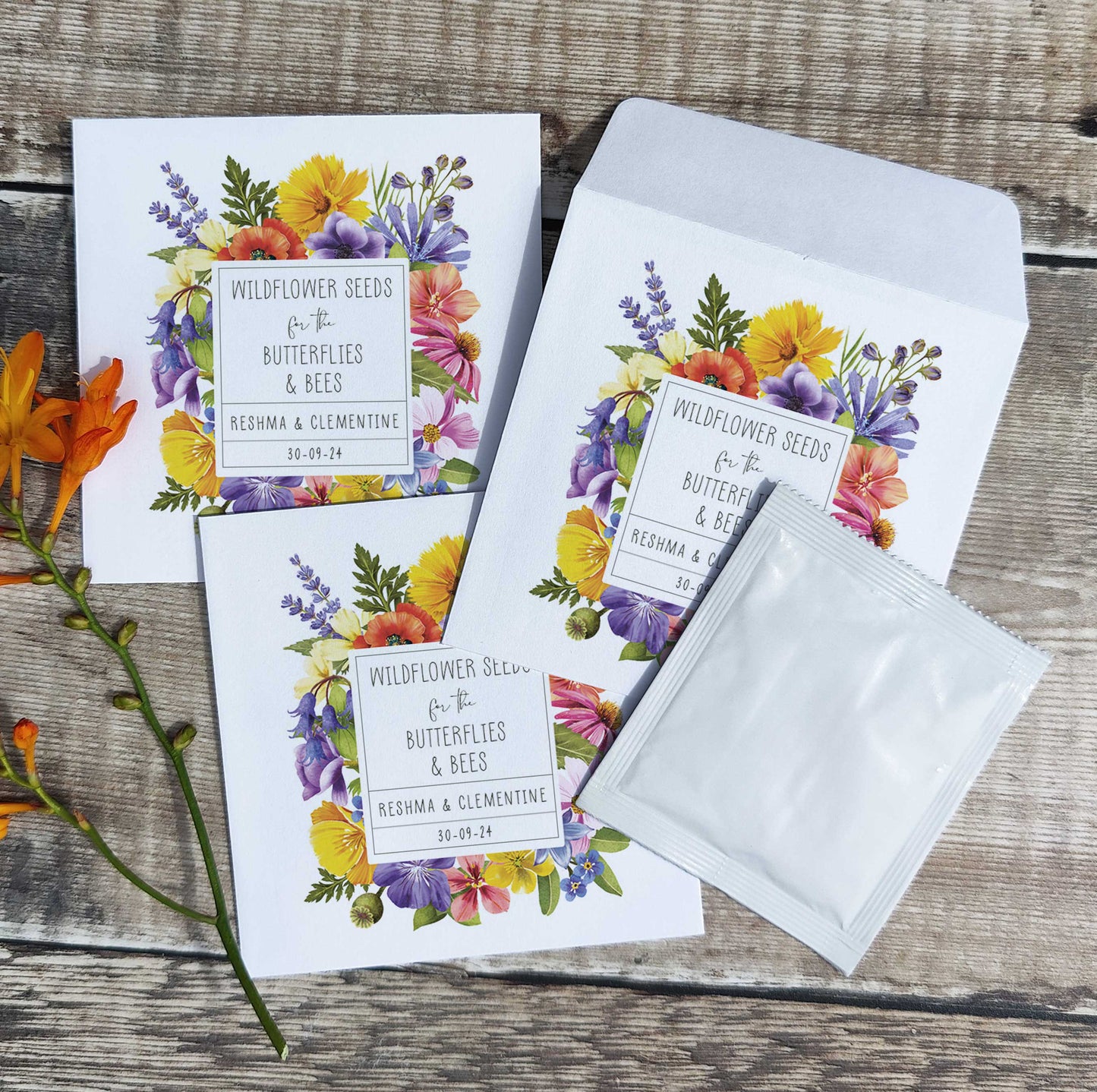 Colourful Flowers Seed Packet Favours (Pack of 10)