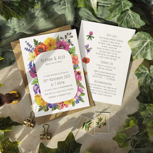 Colourful Flowers Evening Invitation