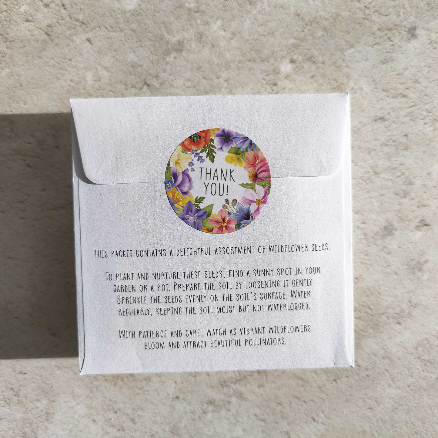 Colourful Flowers Seed Packet Favours (Thank you)(Pack of 10)