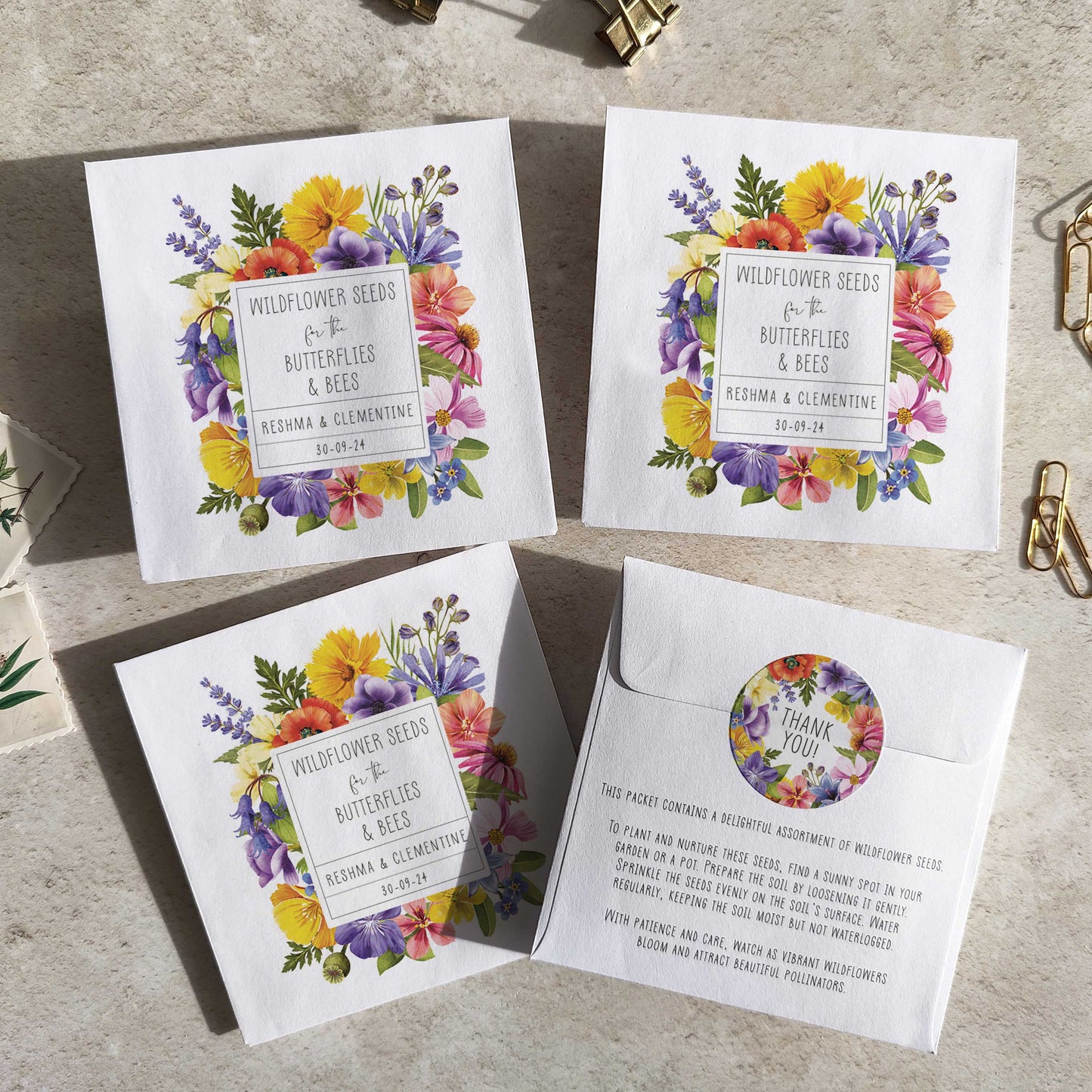 Colourful Flowers Seed Packet Favours (Pack of 10)