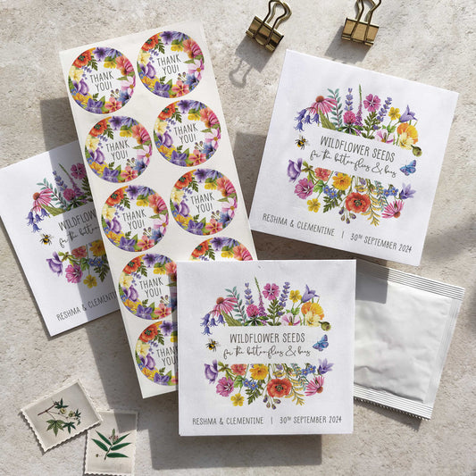 Colourful Flowers Seed Packet Favours (For the bees)(Pack of 10)