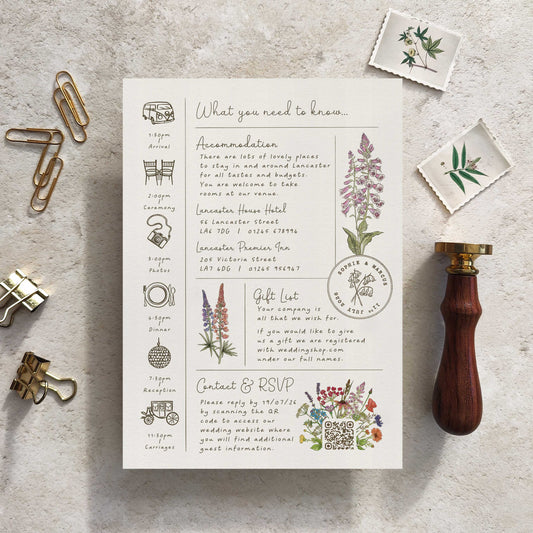Cottage Garden Wildflower Wedding Invitation