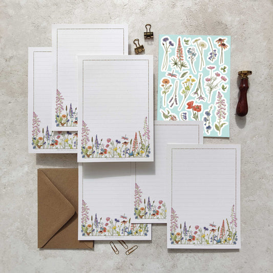 Cottage Garden Deluxe Wildflowers Letter Writing Set