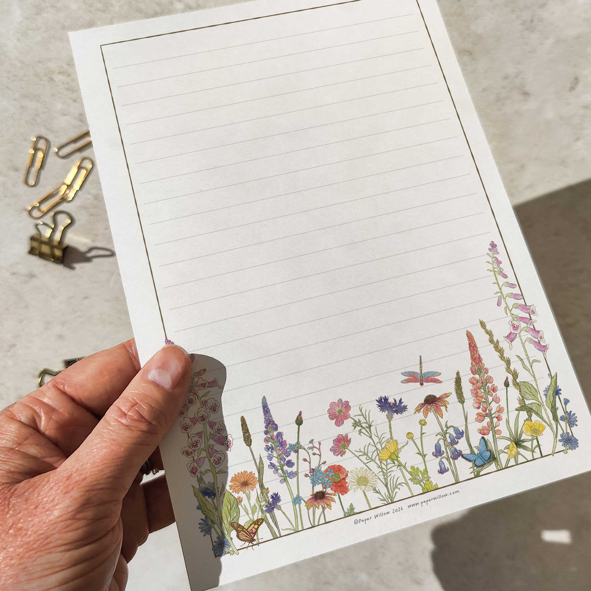Cottage Garden Deluxe Wildflowers Letter Writing Set