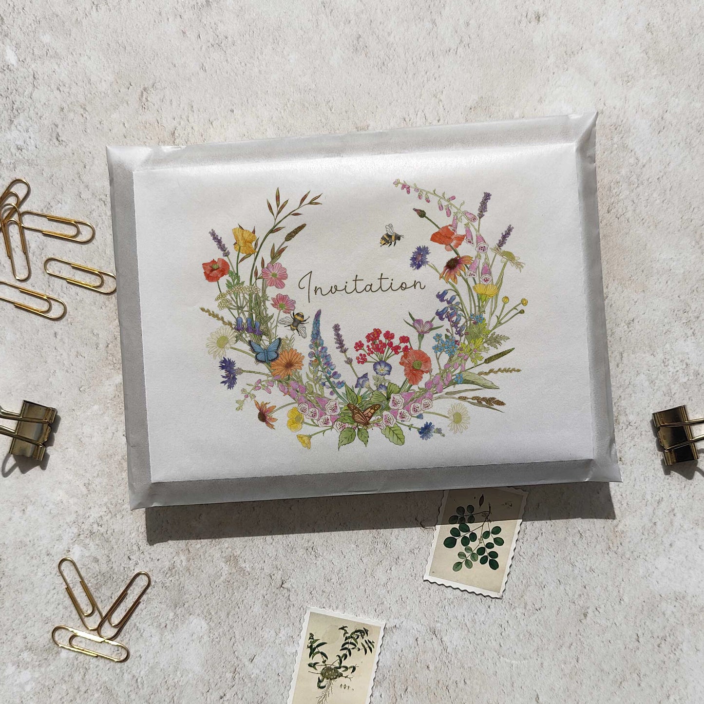 10 x Cottage Garden Wildflowers Ready To Write Invitations