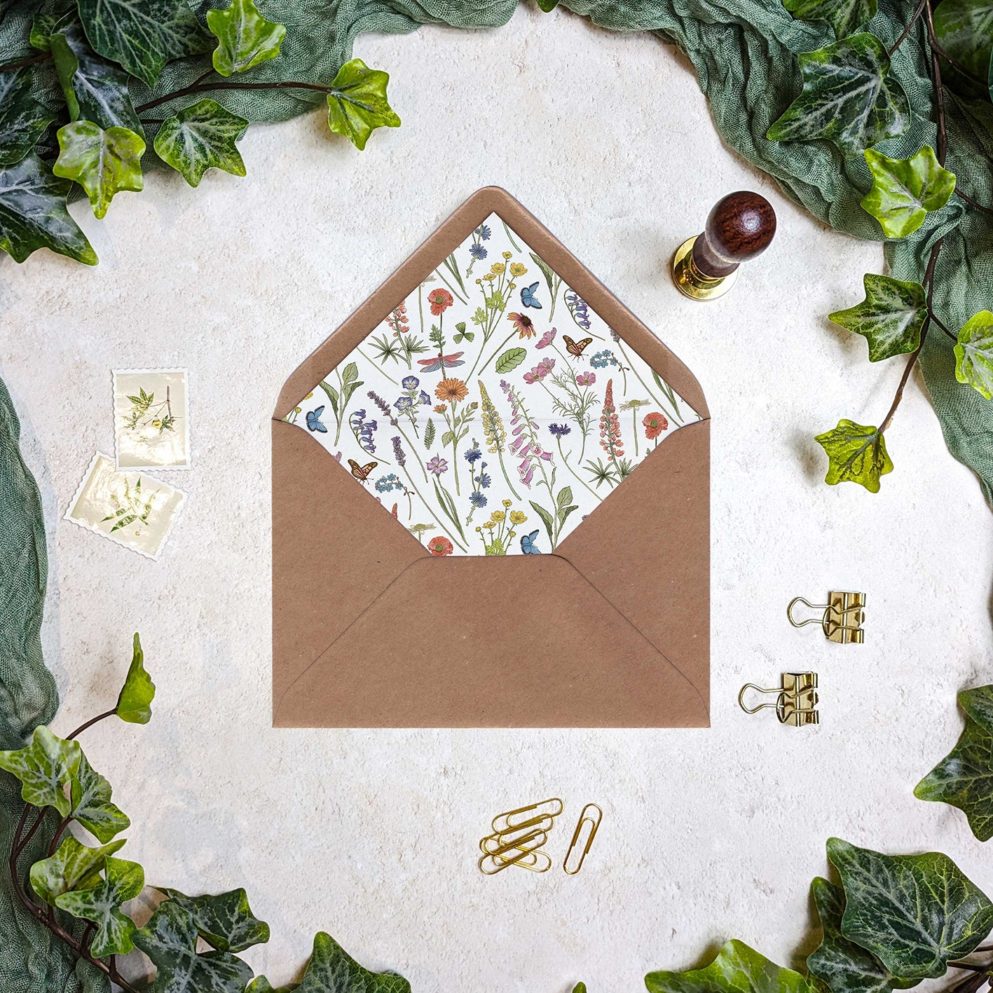 Cottage Garden Wildflower Concertina Invitation