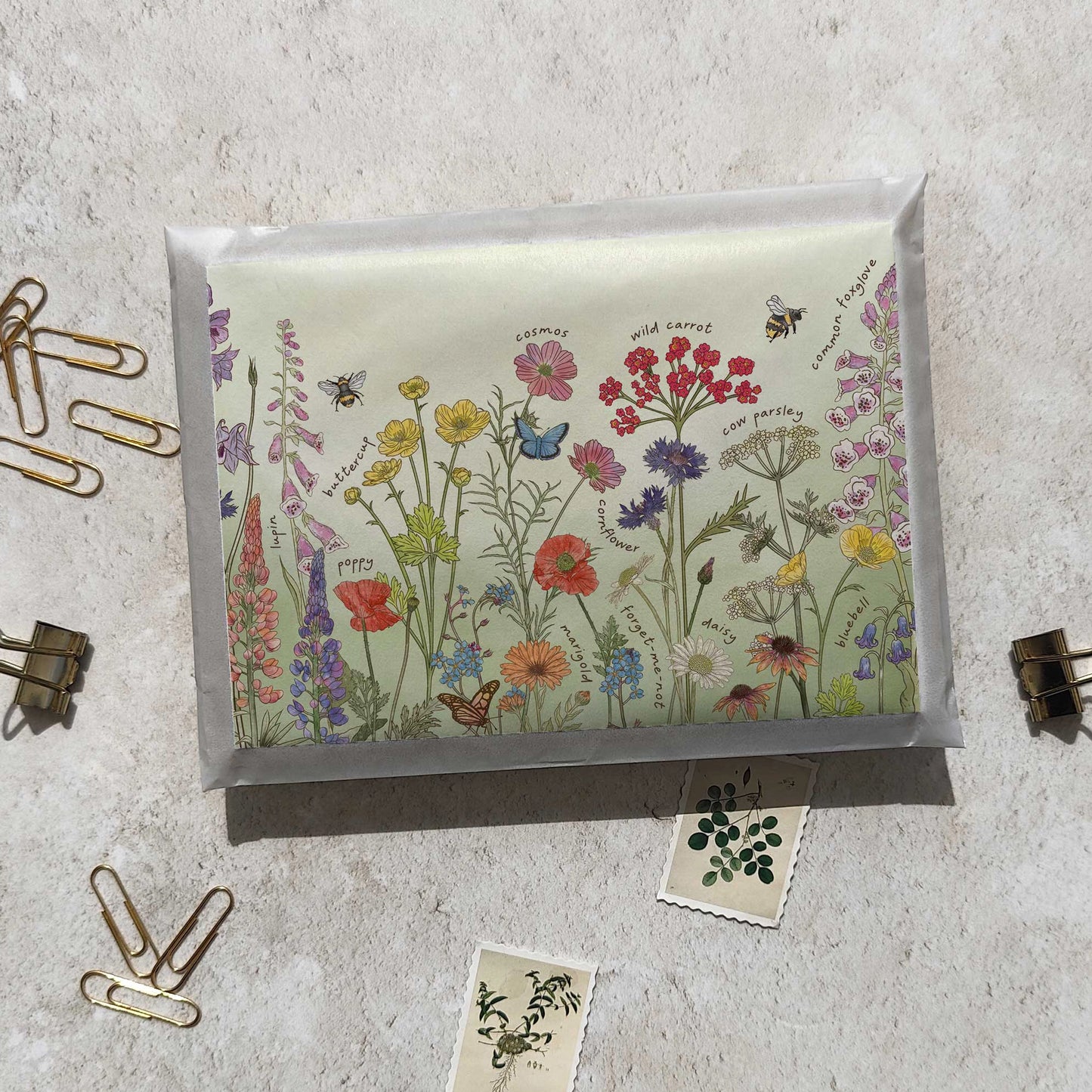 Cottage Garden Wildflowers Landscape Note Cards & Envelopes