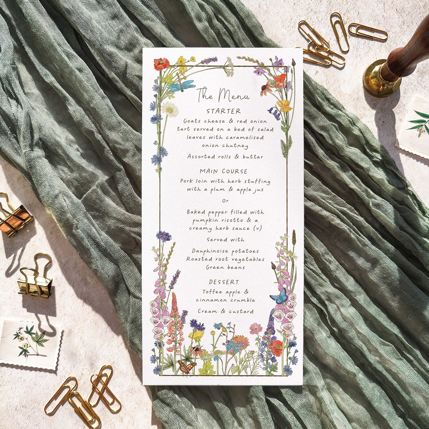 Cottage Garden Menu Cards