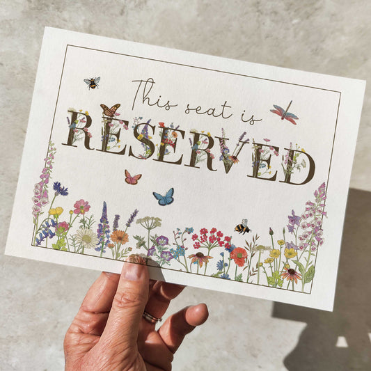 Cottage Garden Floral Reserved Sign