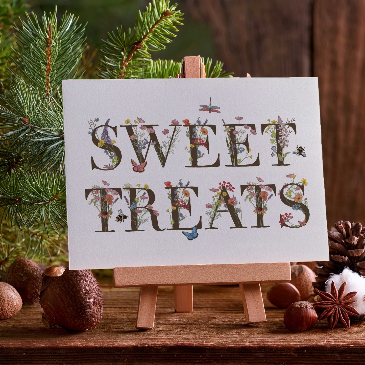 Cottage Garden Floral Sweet Treats Sign