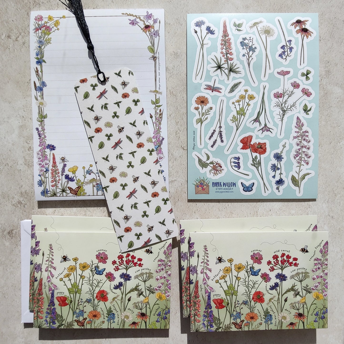 Cottage Garden Wildflowers Stationery Gift Set