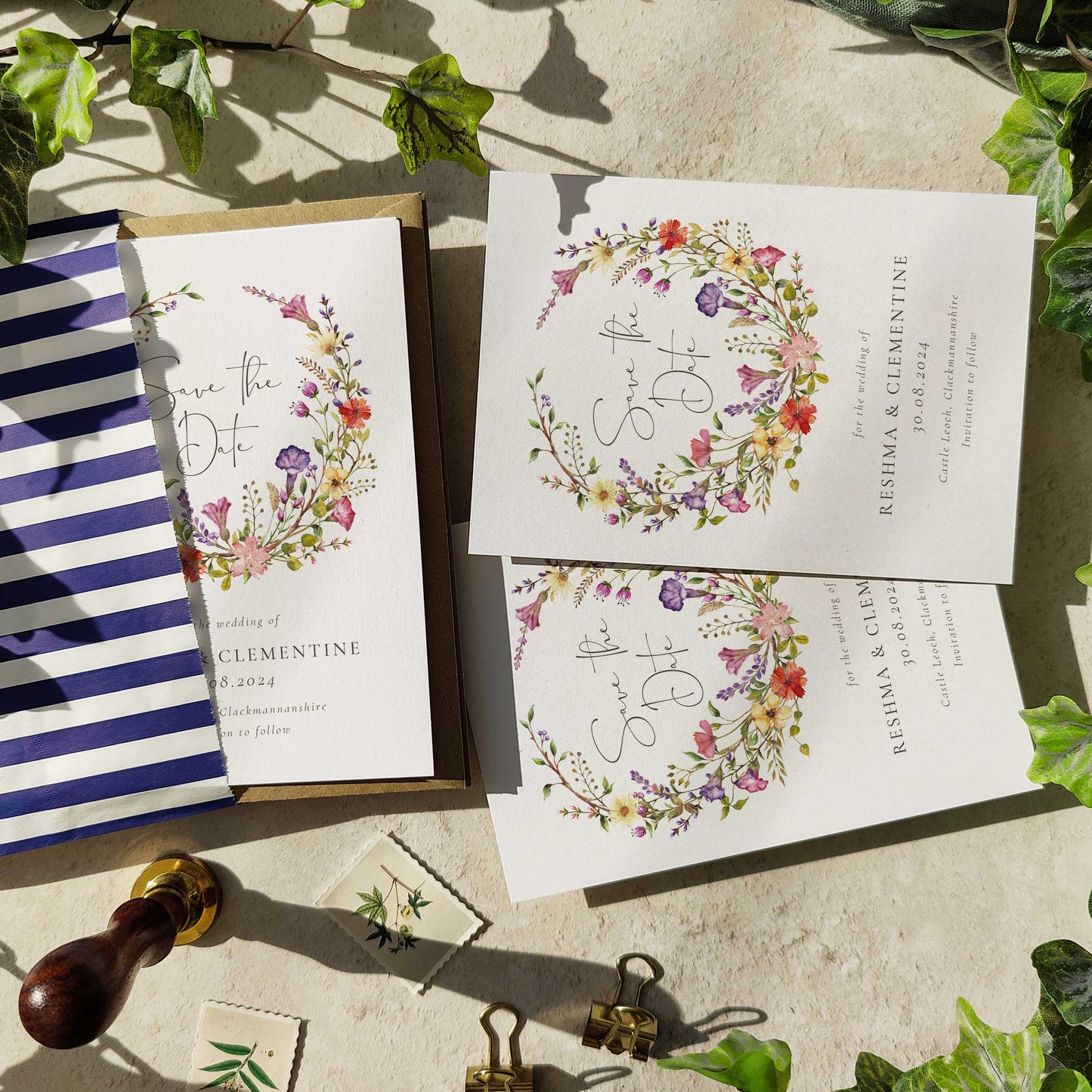 Delicate Wildflower Save The Date Card