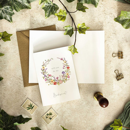 Delicate Floral Bridesmaid Cards