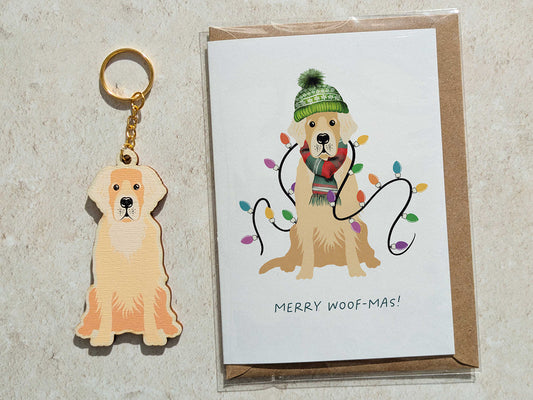 Golden Retriever Wooden Keyring