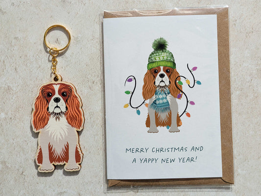 King Charles Spaniel Wooden Keyring