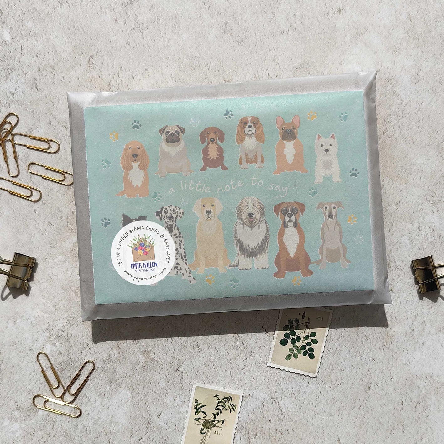 Set of 6 Dog Lovers Note Cards & Envelopes