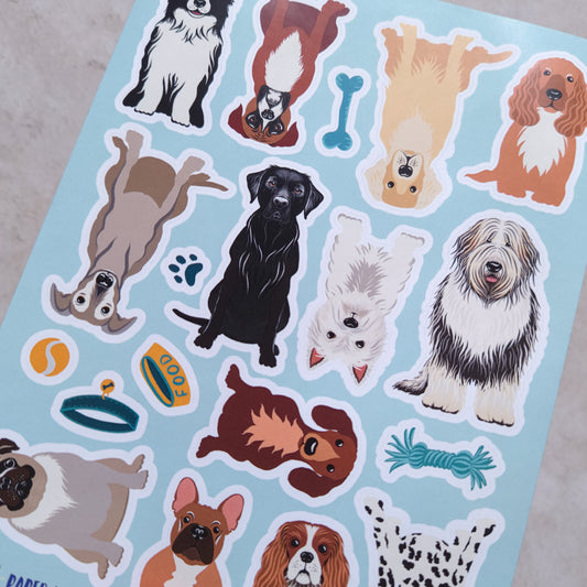 Cute Dog Breeds A5 Vinyl Sticker Sheet